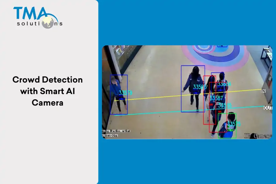 TMA’s smart camera detects crowd density, managing foot traffic, and preventing unauthorized access TMA's smart camera detects crowd patterns, manages foot traffic