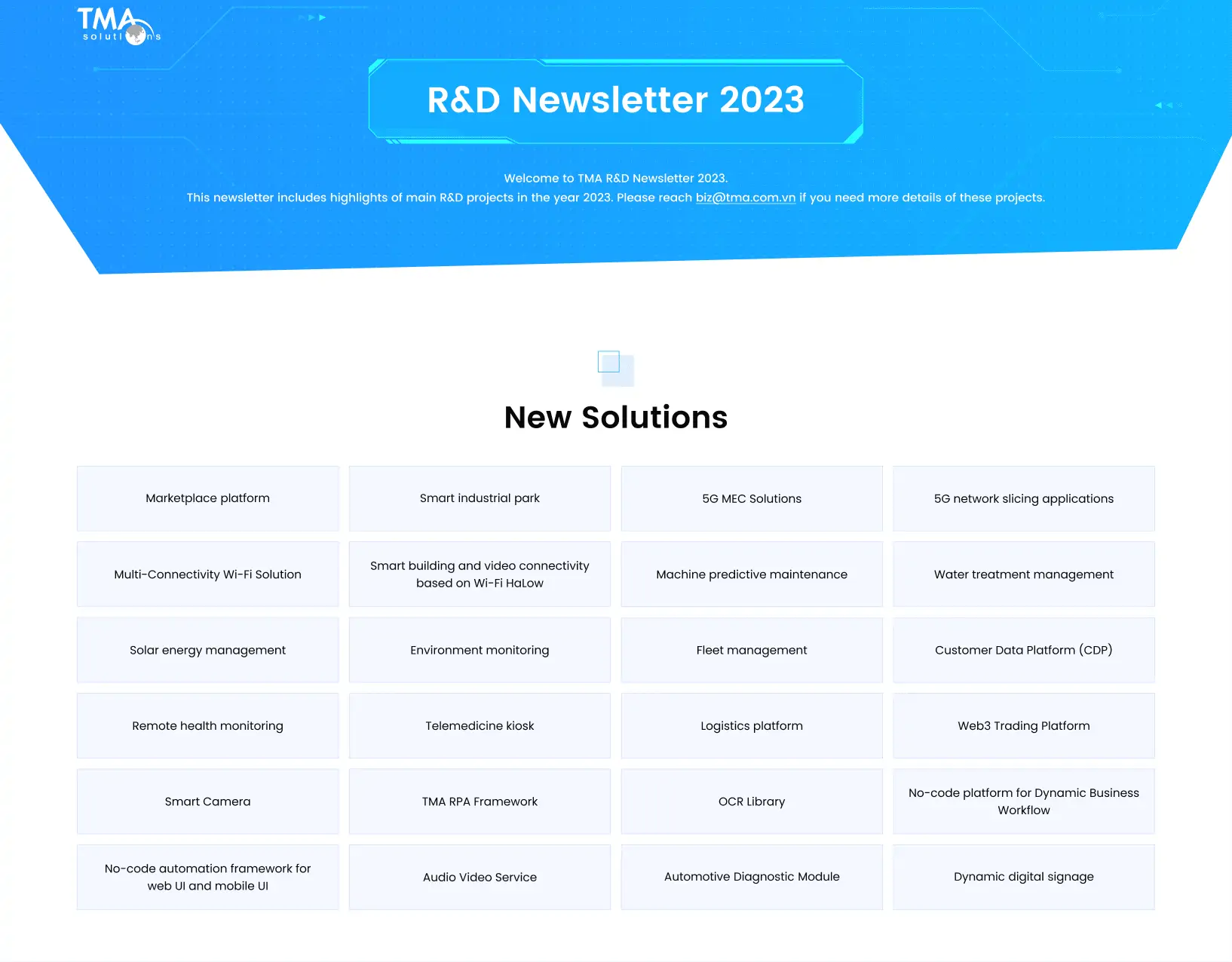 TMA R&D Newsletter 2023